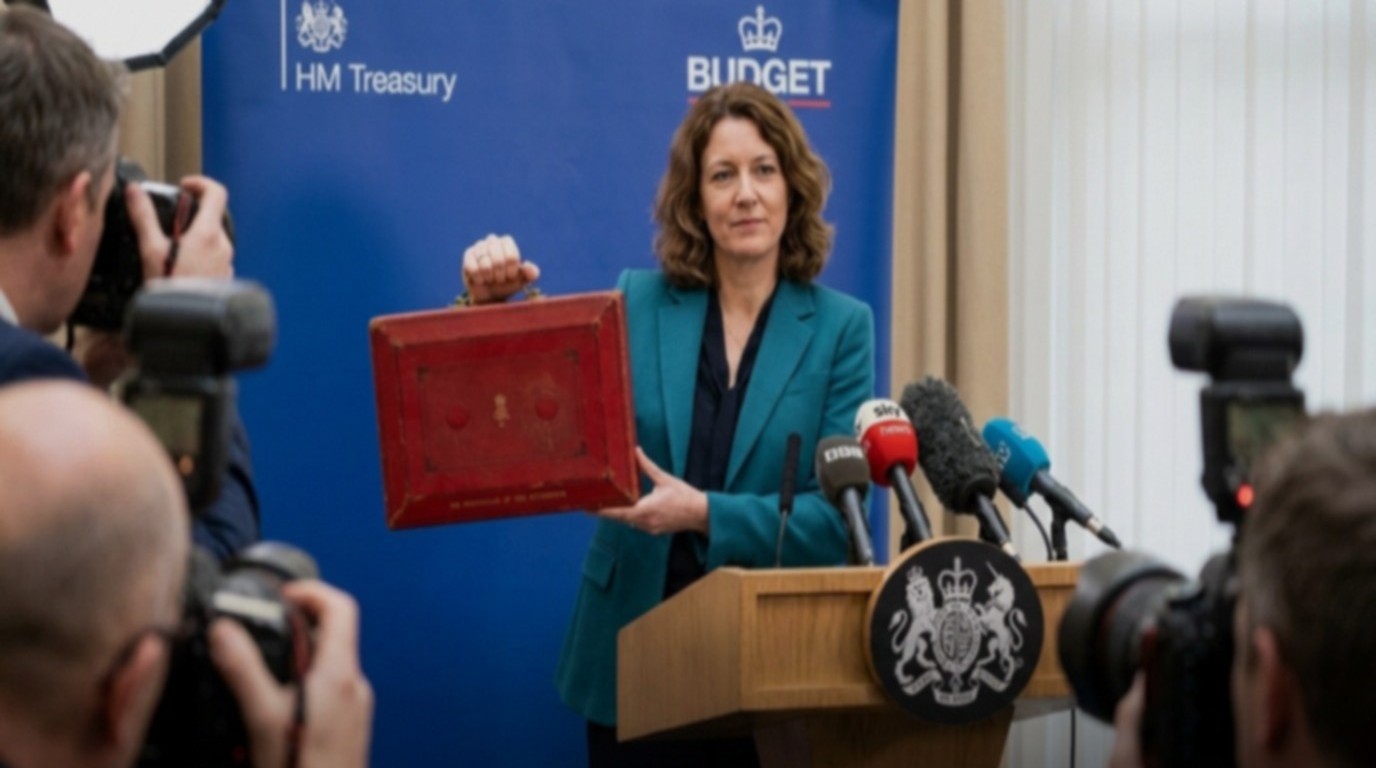 Chancellor holding budget box
